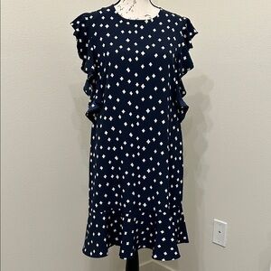 Vineyard Vines Navy Ruffle Sleeve Dress